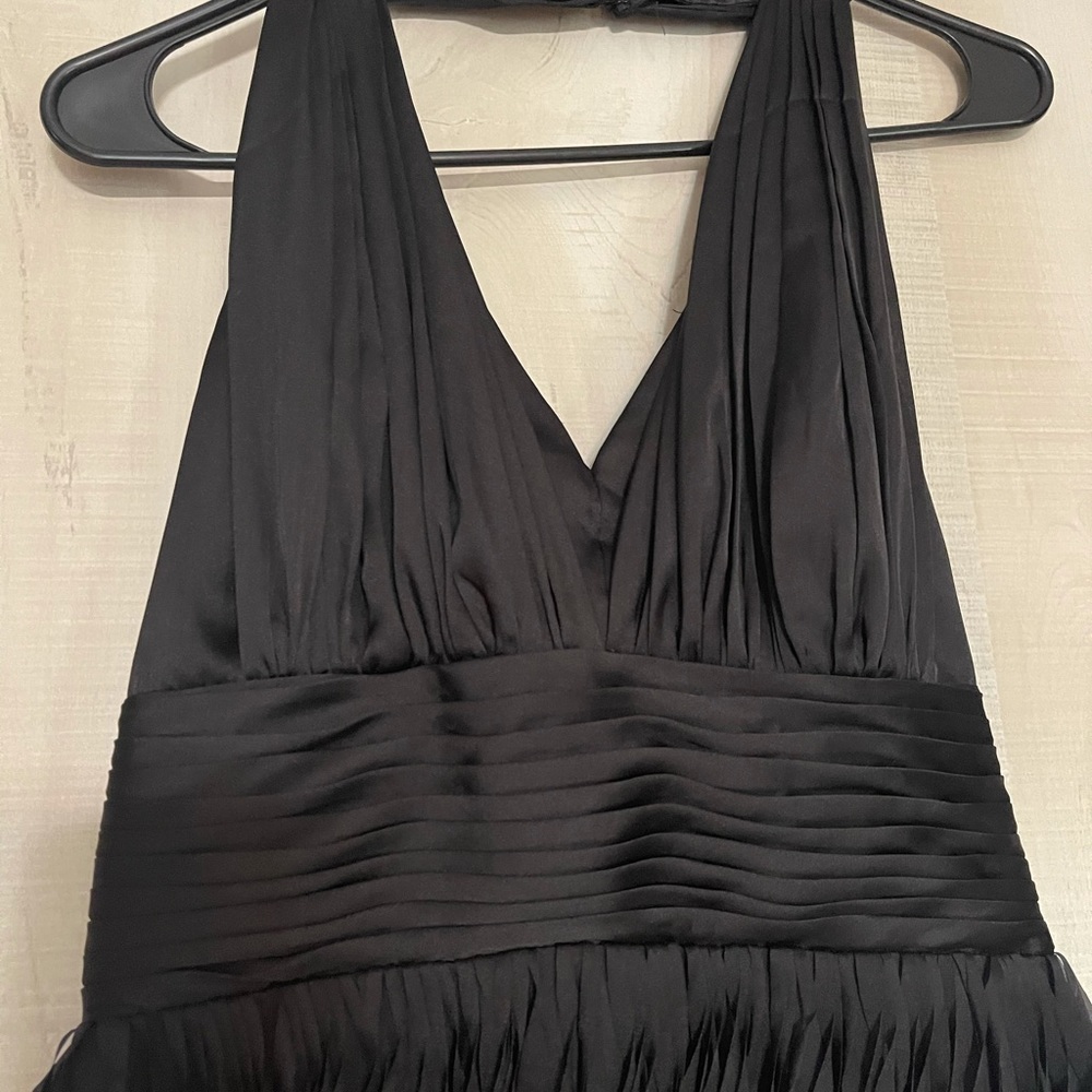 Js Collections Black Halter Feather Formal Dress 2 - image 6